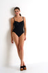 Shan Classique Draped front sweatheart neck one-piece